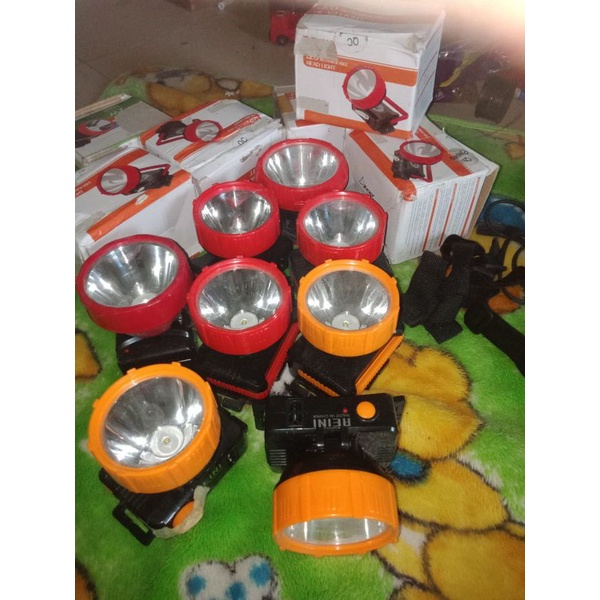 Jual Senter Kepala Ukuran Sedang// Nyala Kuning | Shopee Indonesia