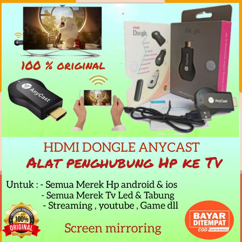 Jual [cod] Anycast Hdmi Dongle Original Dongel Anycash Alat Hp Ke Tv