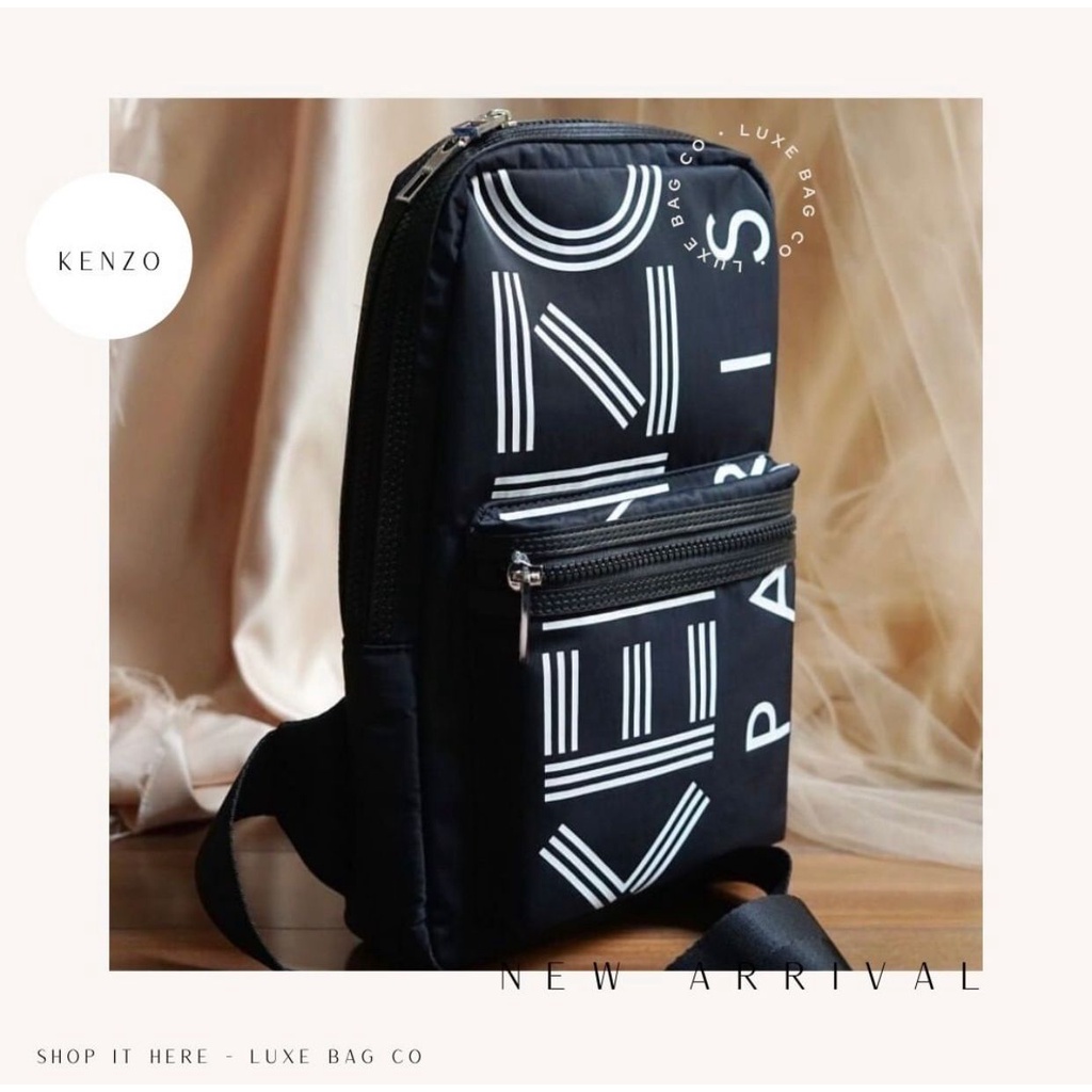 Jual Kenzo Crew Logo Crossbody Bag in Black ORIGINAL 100 Shopee