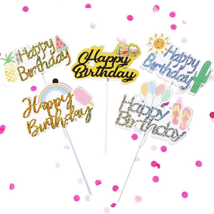 Jual JGO Topper Full Color HBD Selamat Ulang Tahun Birthday Pop Art ...