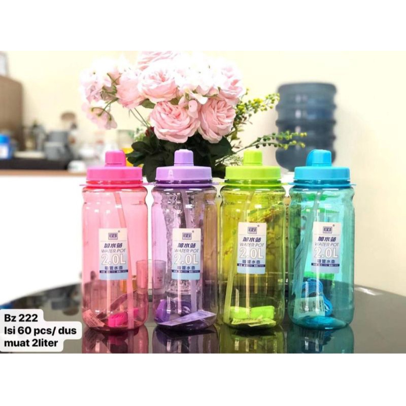 Jual Botol Minum Jumbo 2 Liter BZ-222 / Botol Air Minum 2000ml | Shopee ...