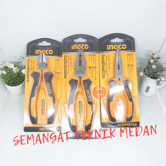 Jual Ingco Tang Pliers Set Kombinasi Lancip Potong Pcs Ingco Shopee Indonesia