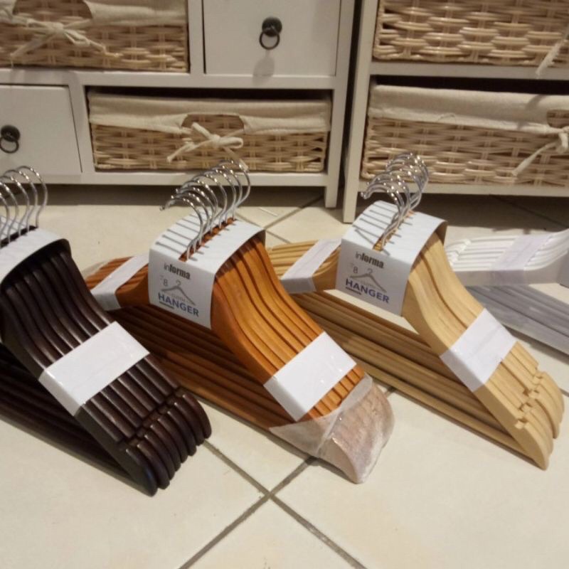 Jual INFORMA Hanger Kayu Set 8 Pcs Best Quality | Shopee Indonesia
