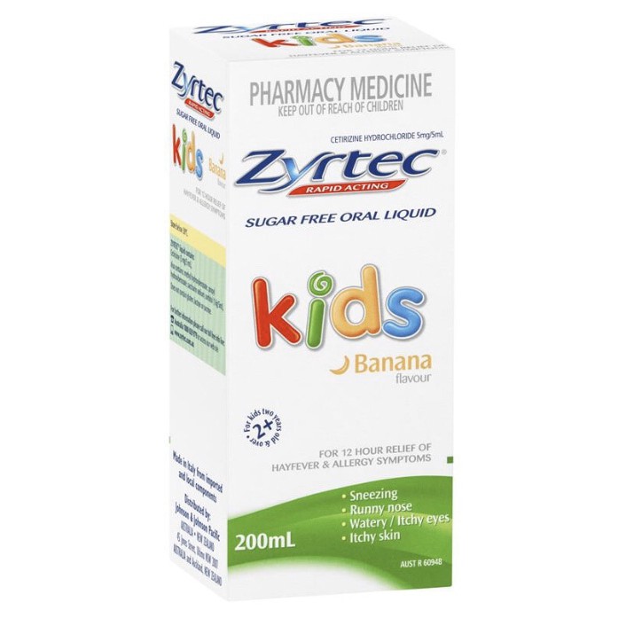 Jual Zyrtec Hayfever Rapid Acting Kids Banana Flavour Oral Liquid 200ml ...