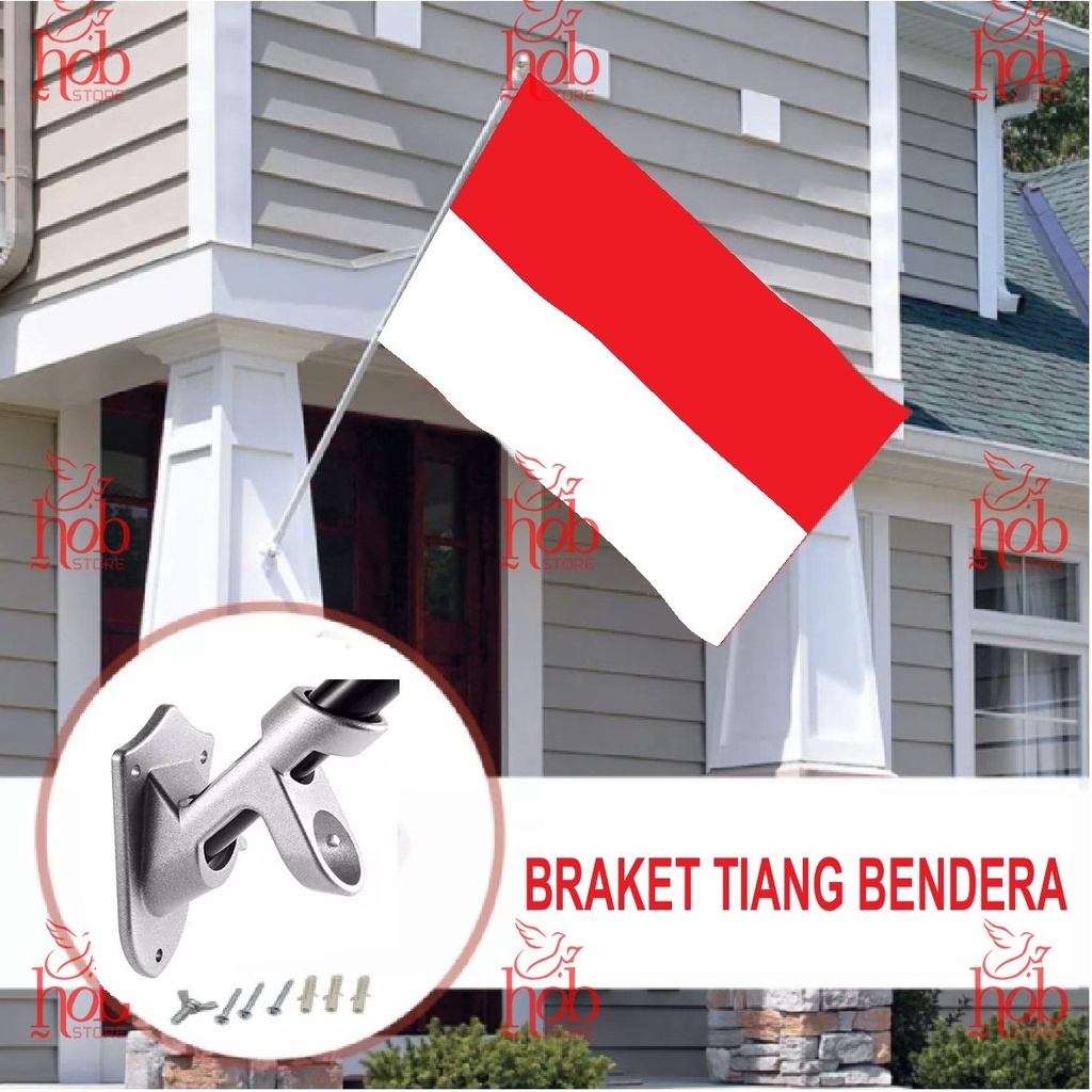 Jual Braket Wall Bracket Dudukan Tiang Bendera Besi Di Dinding Shopee Indonesia