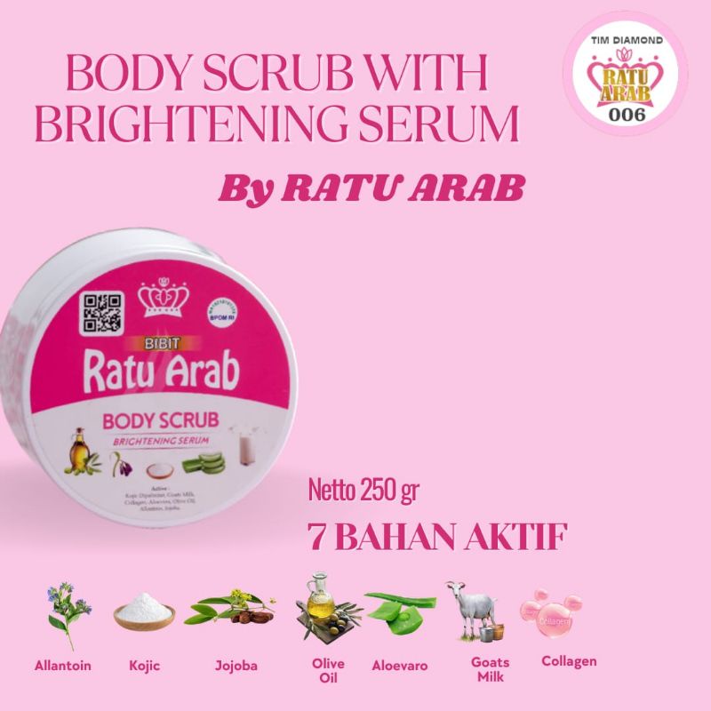 Jual BODY SCRUB WITH BRIGHTENING SERUM RATU ARAB ( PO SOFT LOUNCHING