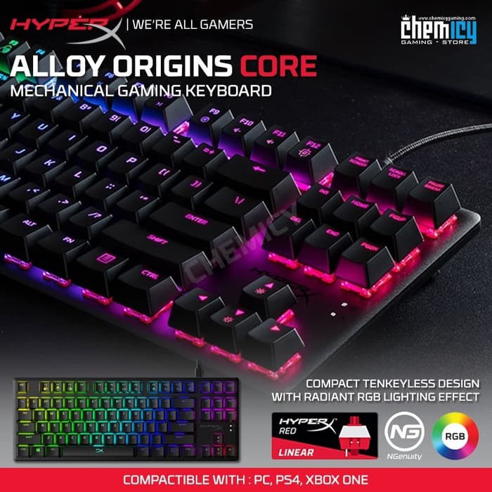 Jual Stok Baru HyperX Alloy Origins Core RGB TKL Mechanical Gaming ...