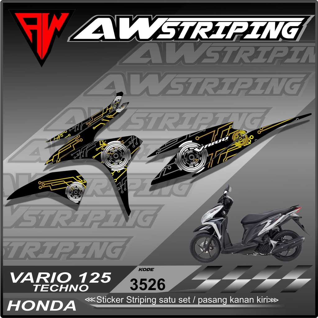 Jual Stiker Striping Vario Techno Variasi Lis Striping Vario Techno Desain Racing Aw