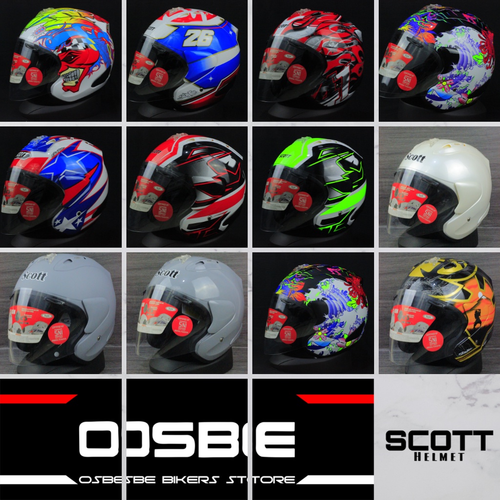 Jual HELM SCOTT ARAI RAM 4 / HELM HALF FACE + FREE STIKER SCOTT / ARAI