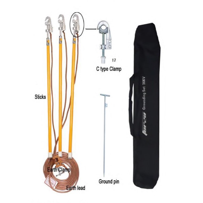Jual Grounding Set 20KV 3 stick/Grounding breakout set PLN Shopee