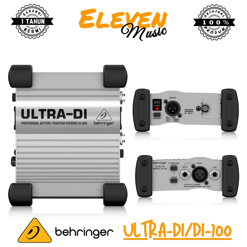 Jual Behringer UltraDI DI100 Battery/Phantom Powered DI Box Direct Box