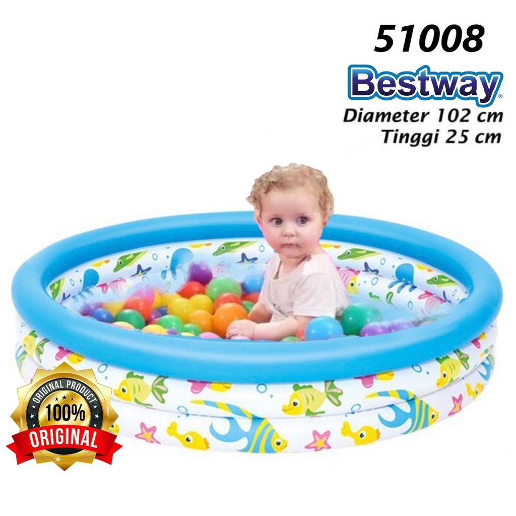 Jual Bestway 51008 Kolam Renang Anak Mandi Bola Ocean Pool - 102 X 25 ...