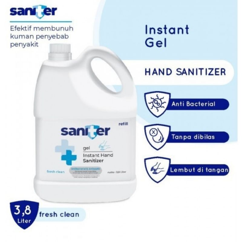 Jual SANITER Saniter Hand Sanitizer Gel Jerigen 3 8 Liter Shopee Indonesia