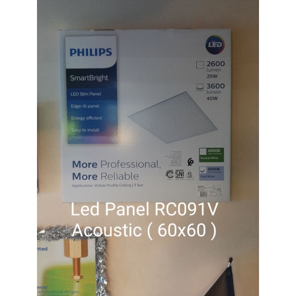 Jual Lampu panel led Philips RC091V LED36/865 PSU W60L60 GM G2 MR ...