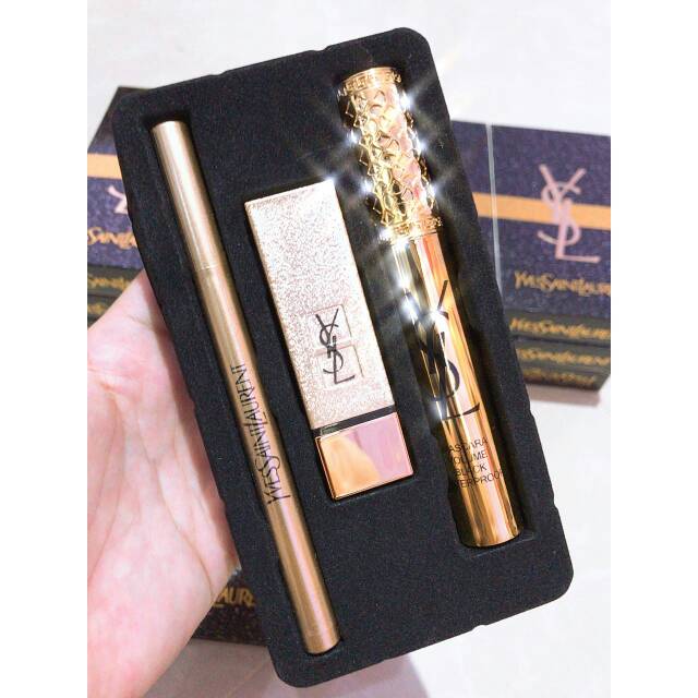 Jual YSL SET DALAM ISI MASKARA, LIPSTICK, DAN EYELINER Shopee Indonesia