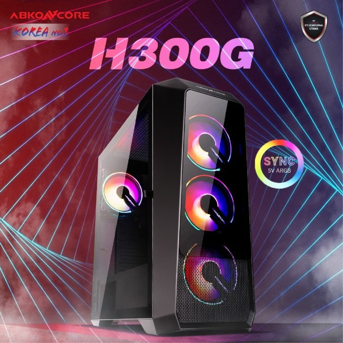 Jual ABKONCORE HELIOS H300G SYNC ATX | 4x FAN | MESH | TEMPERED CASE ...