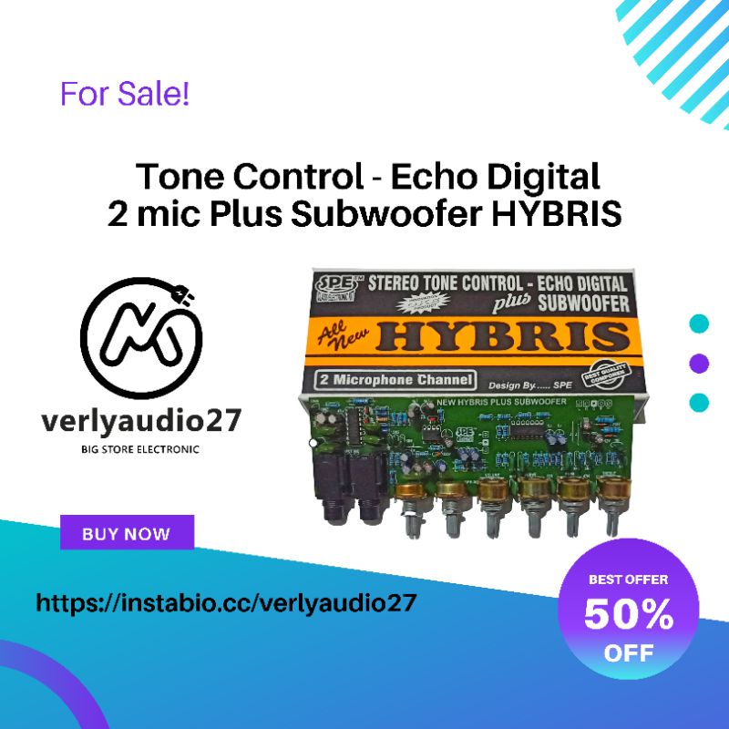 Jual Tone Control Stereo Hybris Original Tone Control Mic Echo Digital Plus Subwoofer Spe