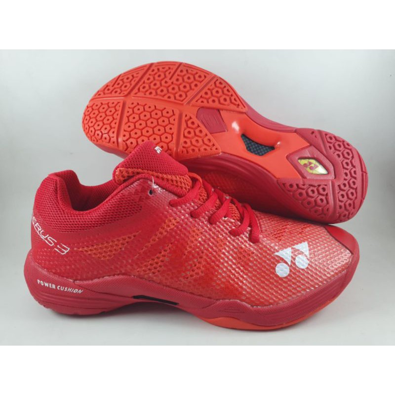 Jual Sepatu Badminton Yonex Power Cushion Aerus 3 Court Red Shopee Indonesia