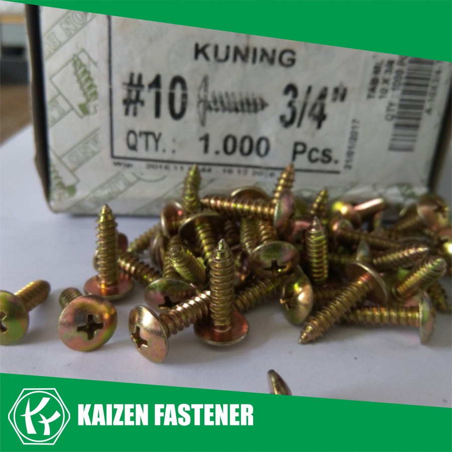 Jual #10x3/4'' Sekrup T TS TAB TSAB TSAT Kuning | Shopee Indonesia