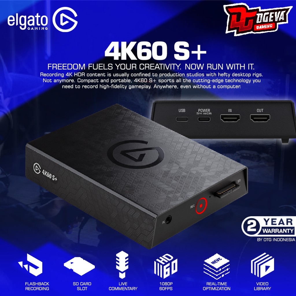 Jual Elgato 4K60 S+ HDR10 Game Capture Card Standalone SD Card