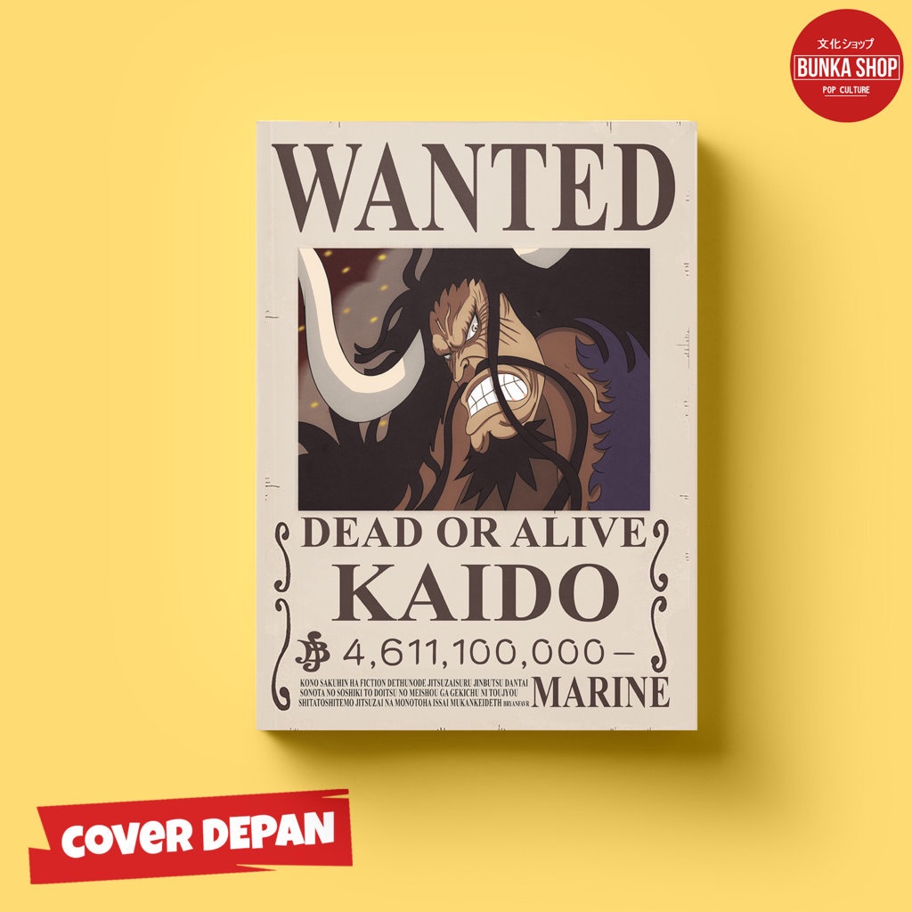 Jual Notebook Anime Wanted One Piece Character Bounty Hardcover A5 ...