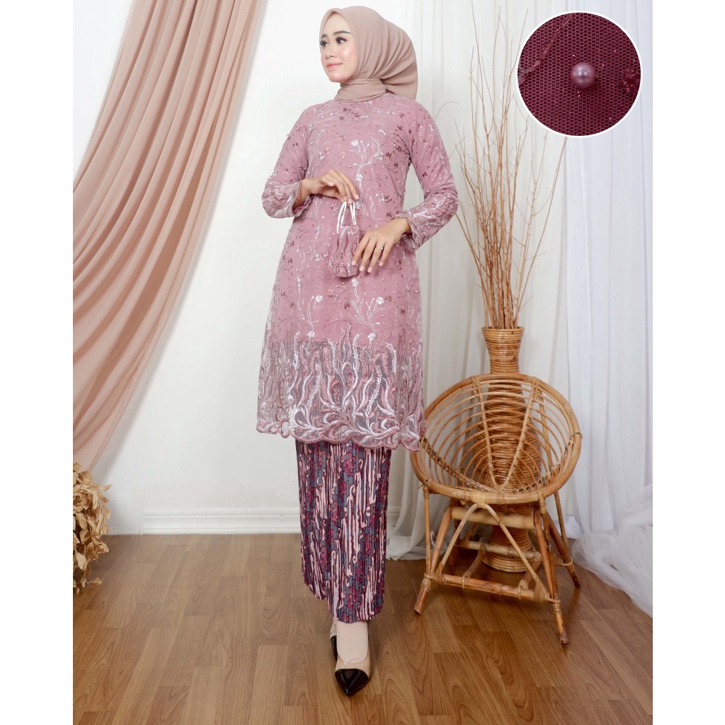 Jual Set Tunik Padang Tille Premium Modern 2022setelan Tunik Pesta Termurahbaju Kebaya Dan