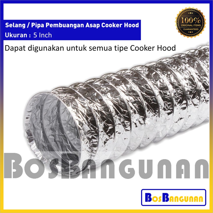 Jual Alumunium Flexible Ducting 5 Inch Pipa Angin Cooker Hood Exhaust