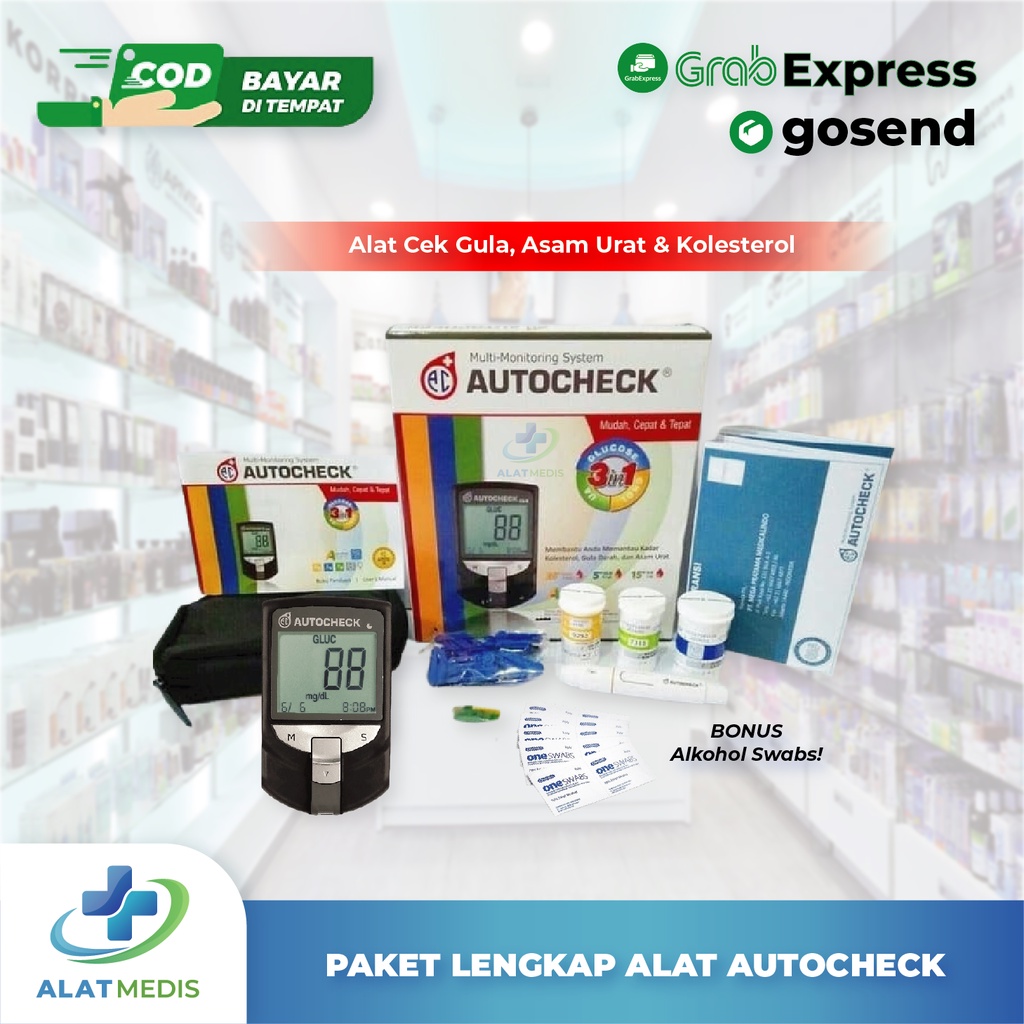 Jual Autocheck Gcu Alat Cek Gula Kolesterol Asam Urat Shopee Indonesia