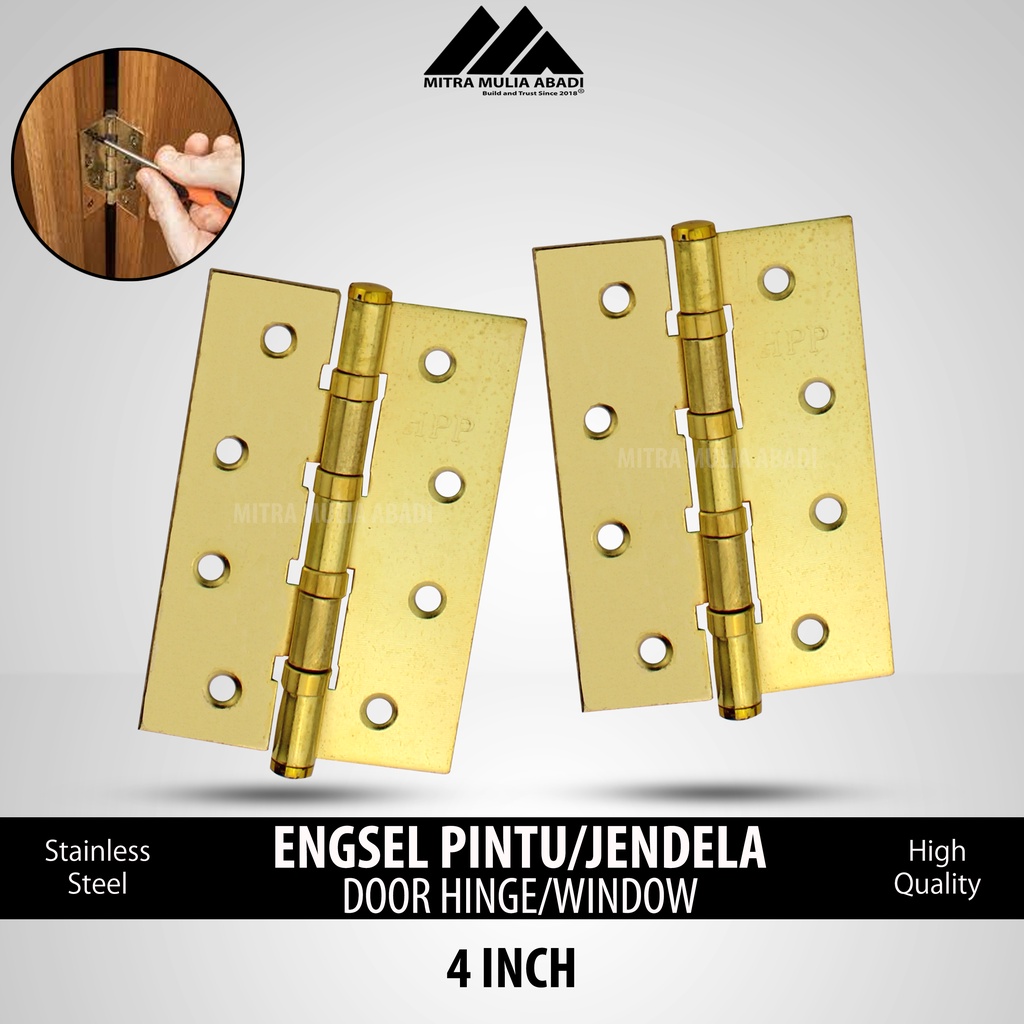 Engsel Pintu 4"  GOLD  HPP TEBAL