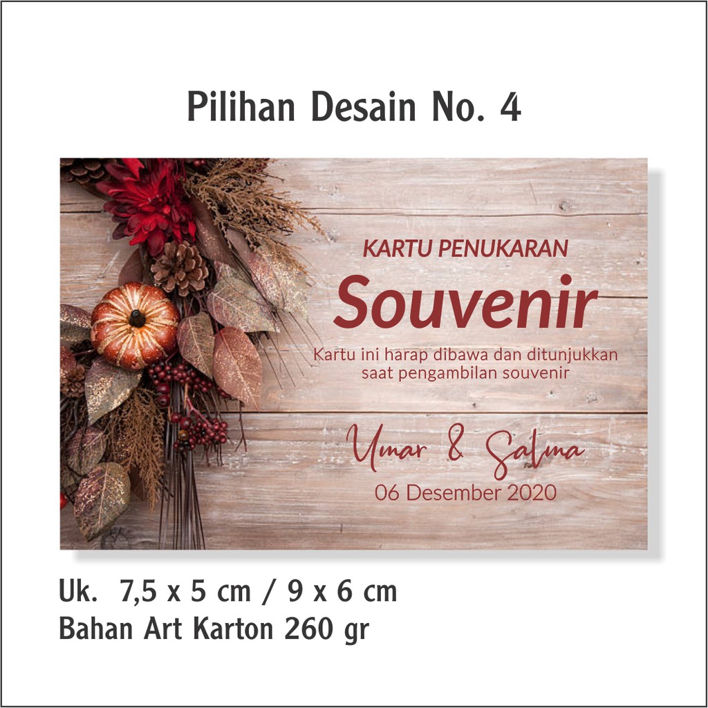 Jual KARTU PENUKARAN SOUVENIR / KUPON PENUKARAN SOUVENIR Shopee Indonesia