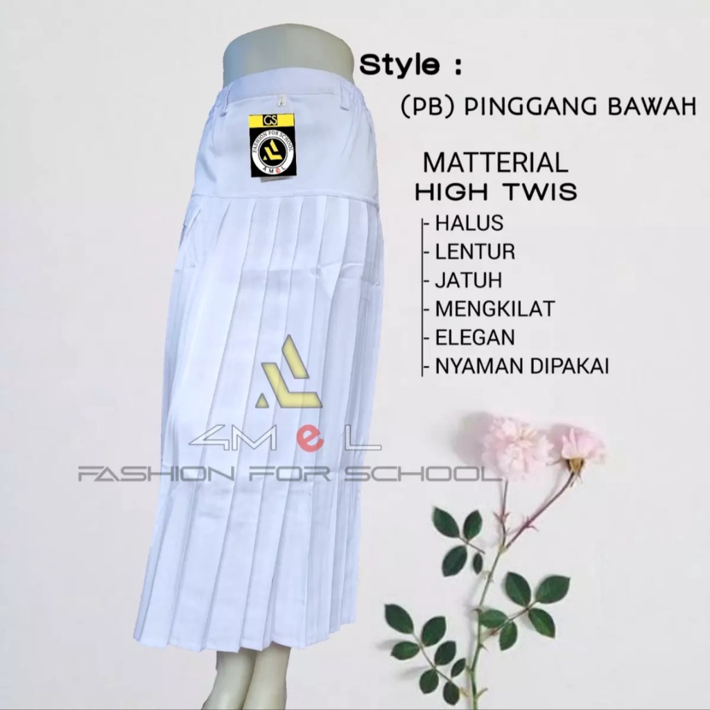 Jual ROK SD PANJANG MODEL PINGGANG BAWAH KAIN TWIS(LICIN) | Shopee ...
