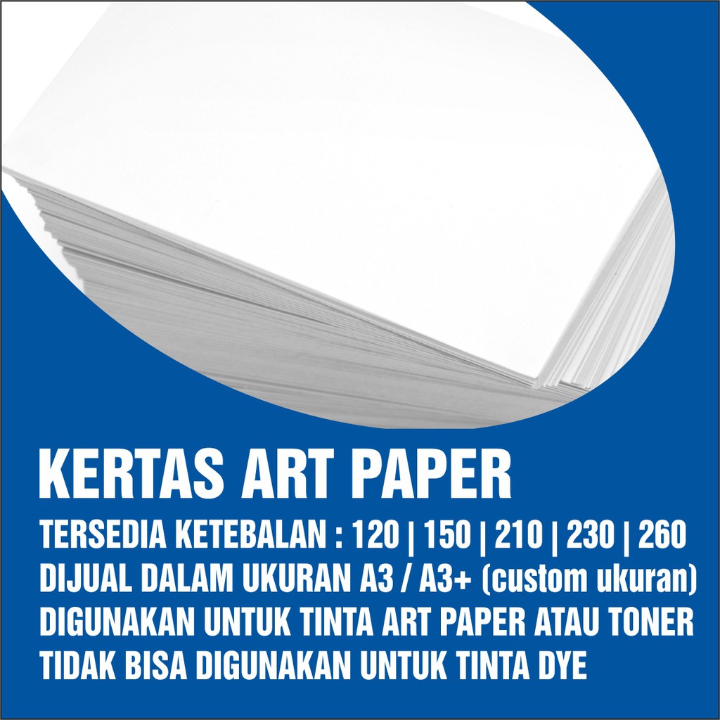 Jual Kertas Art Paper / Art Carton A3 / A3+ 210 gsm 250 lembar / pak