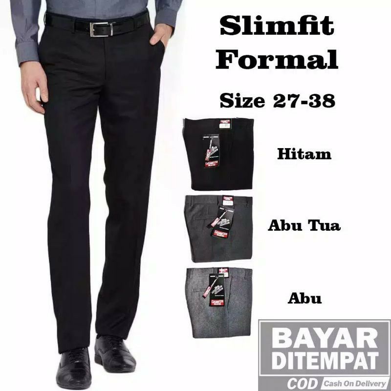 Jual Celana Kerja Kantor Panjang Formal Bahan Pria Slim Fit Bahan Wool Murah Shopee 7198