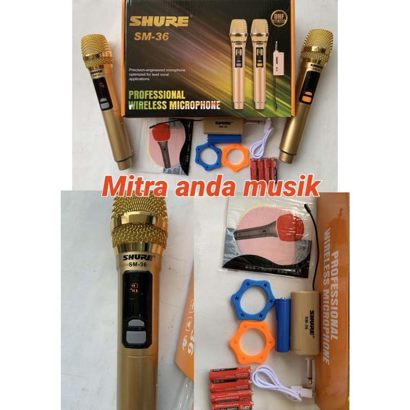 Jual mic wireless portable sm36 2 mic handheld | Shopee Indonesia