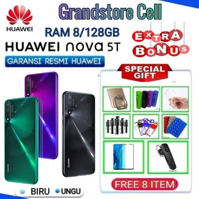 Jual HUAWEI NOVA 5T RAM 8/128 GB GARANSI RESMI HUAWEI INDONESIA ...