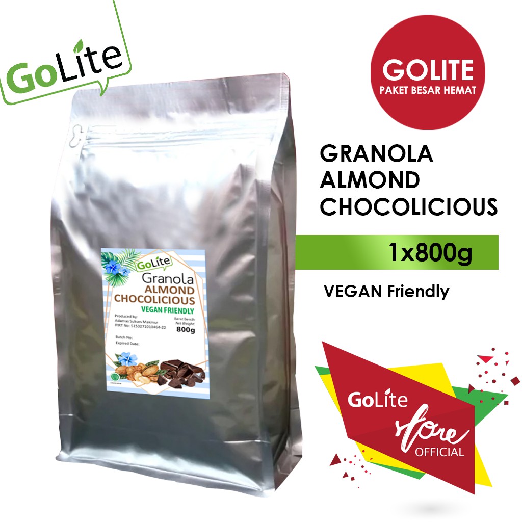 Jual Granola Almond Chocolicious 800gr GoLite Shopee Indonesia
