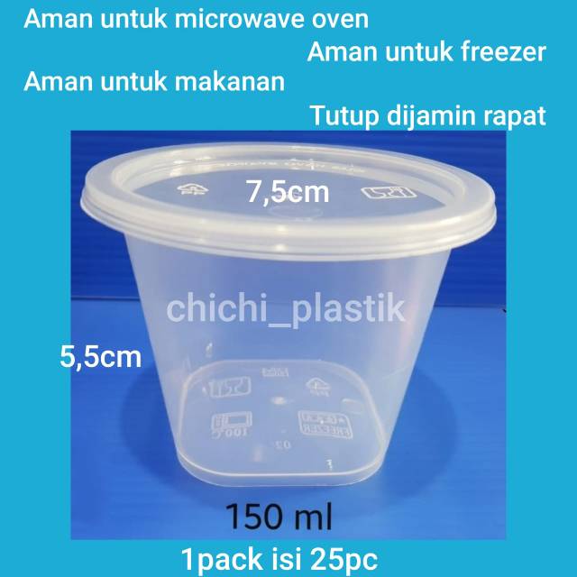 Jual Thinwall Food Container 150ml Kotak Makan Bening Mangkok