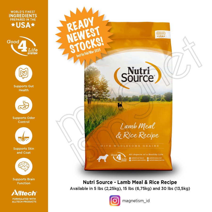 Jual Nutri Source Lamb Meal & Rice Recipe (15 lbs) | Shopee Indonesia
