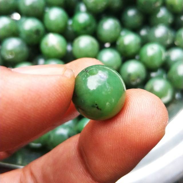 Jual Batu Giok Aceh Natural Nephrite Jade 14mm Shopee Indonesia 8317