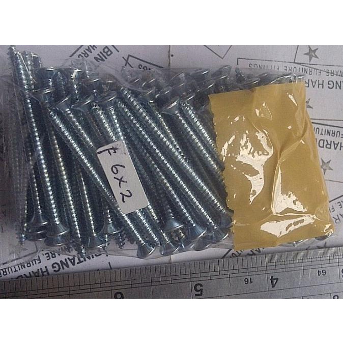 Jual Baut Mur Pengencang Fh 6X2 @100 Skrup Tapping Diameter 6Mm Panjang ...