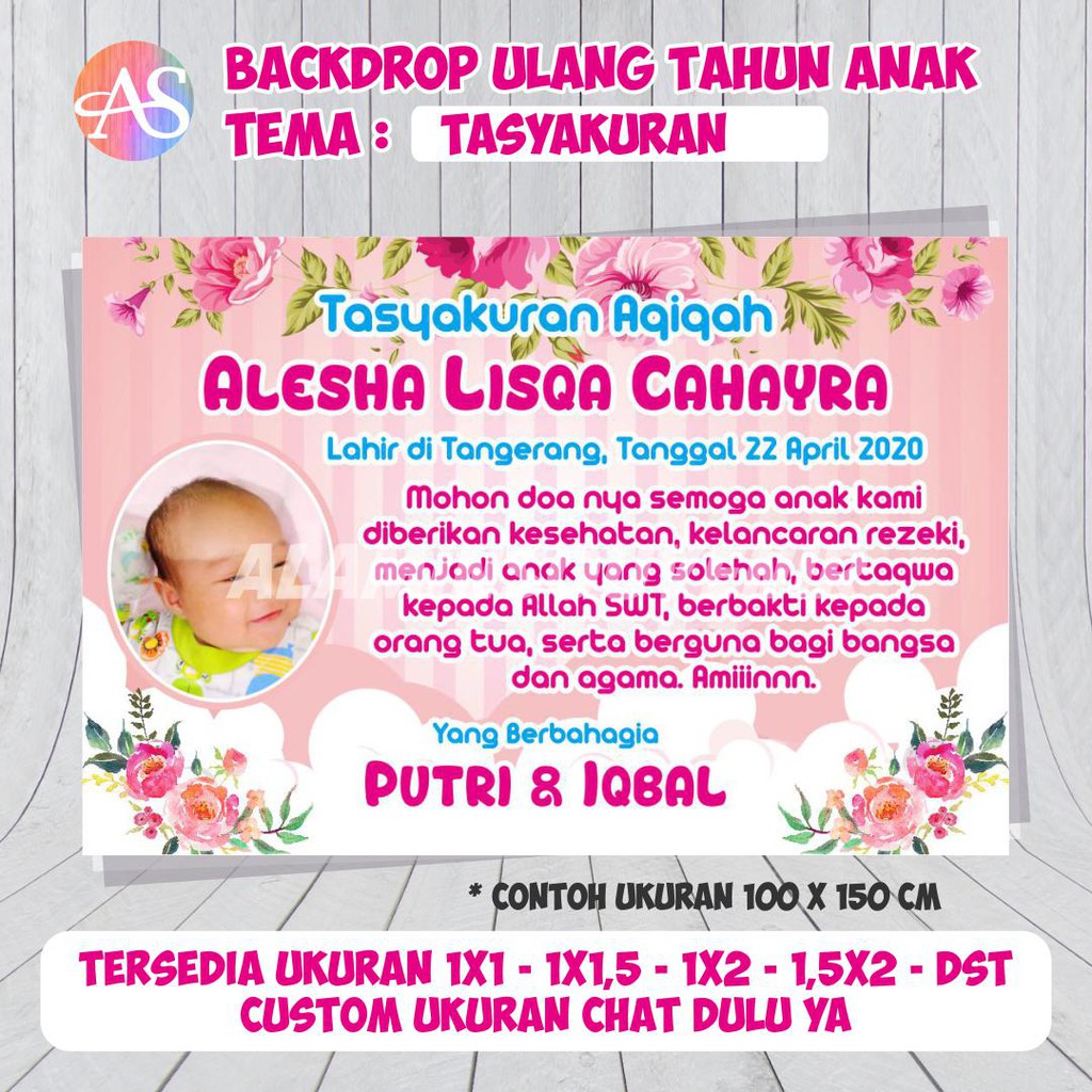 Jual Banner Backdrop Spanduk Tasyakuran Aqiqah | Shopee Indonesia