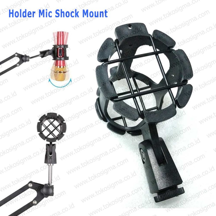 Jual Holder MIC Pegangan Klip Clamp Jepit Microphone Stand Shock Mount