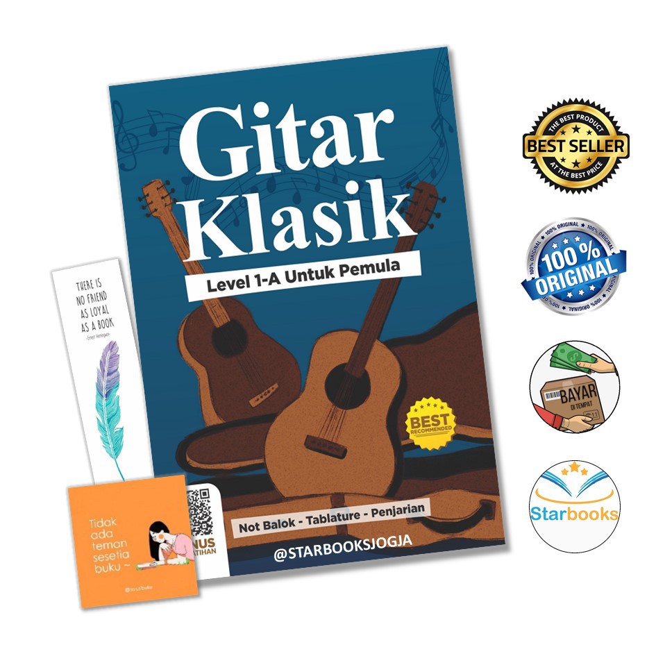 Jual New Buku Gitar Klasik Level A Not Balok Tablature Penjarian