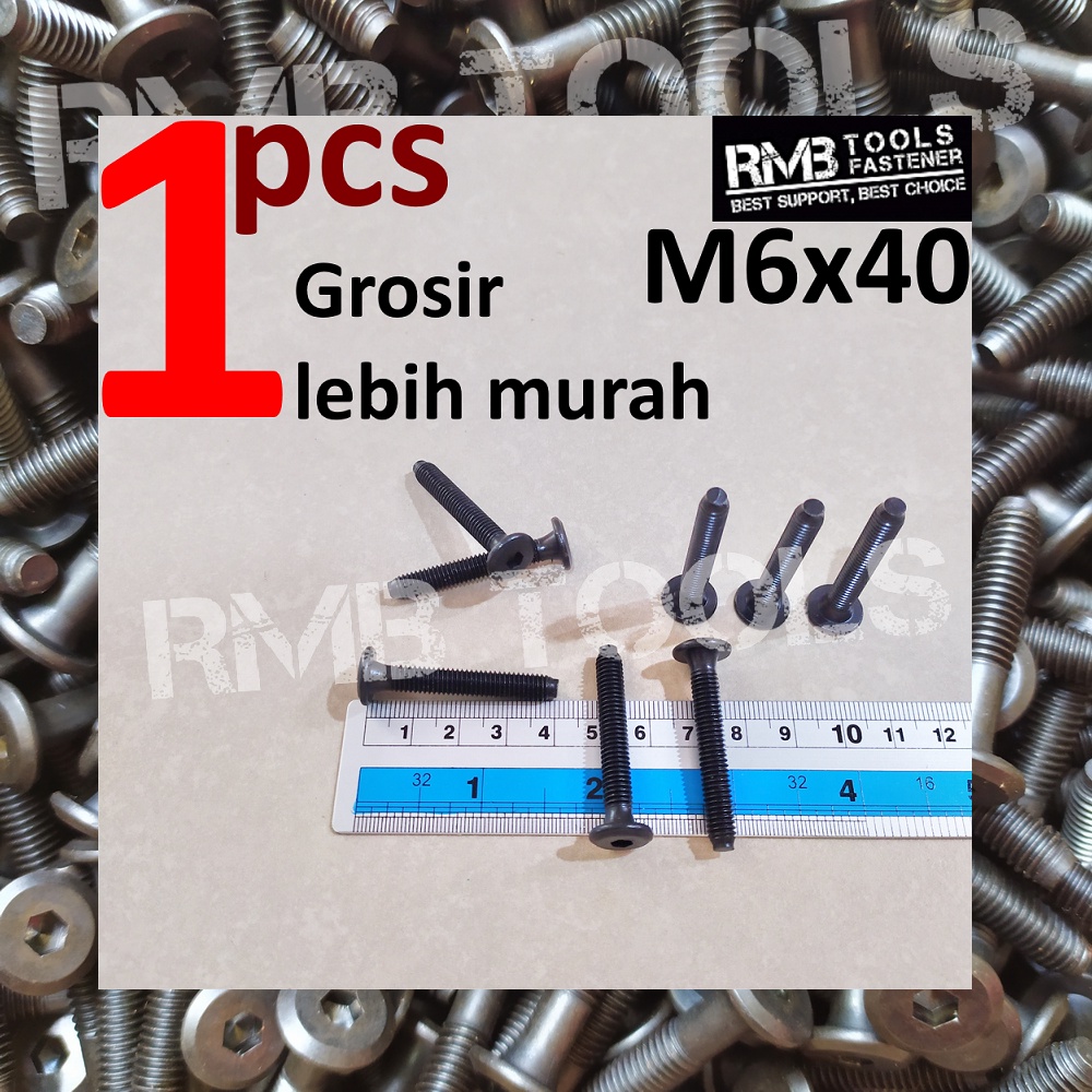 Jual M6x40 Baut JCBC Hitam 4cm Furniture Dipan Lemari Meja Baut L Pipih Knockdown M6 Baut Kayu