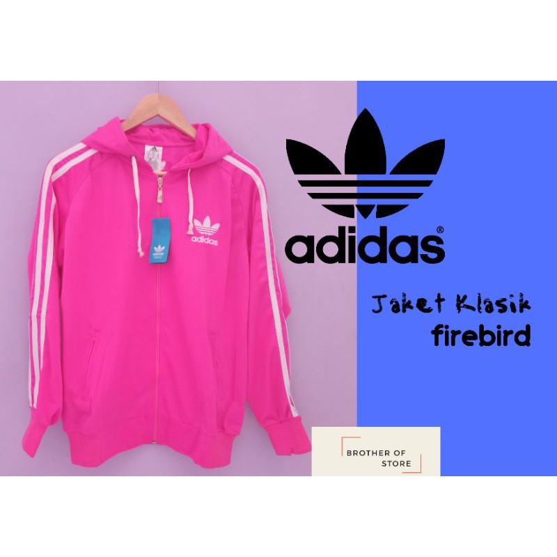 JAKET ADIDAS SPORT KLASIK FIREBIRD CASUAL PRIA WANITA KUPLUK PINK MURAH