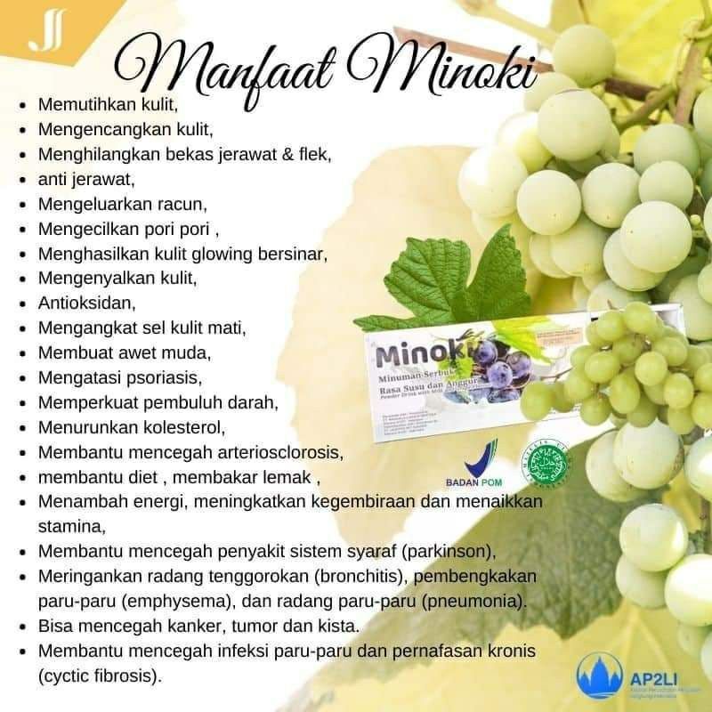 Jual minoki minuman collagen serbuk rasa susu anggur pemutih | Shopee ...
