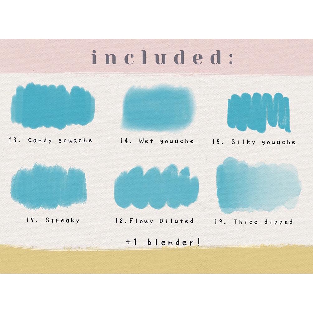 Jual Procreate Brush - 16 Gouache Brushes for Procreate | Shopee Indonesia