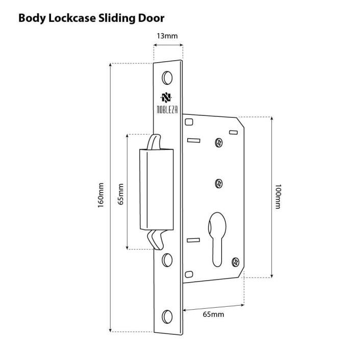 Jual Nobleza Lockcase Set Body Sliding Rumah Kunci Pintu Geser Dorong