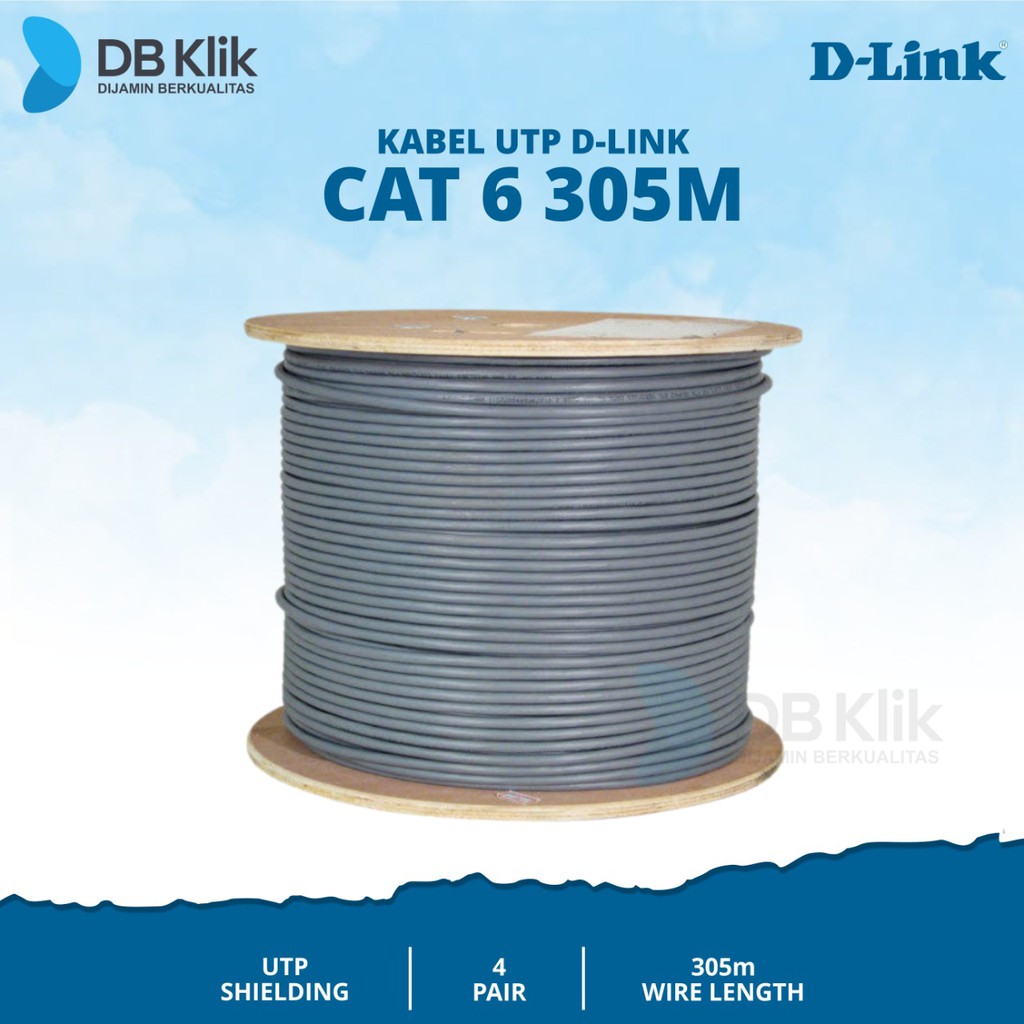 Jual Kabel UTP DLink Cat 6 305 Meter Kabel UTP DLink Cat 6 (305F1A