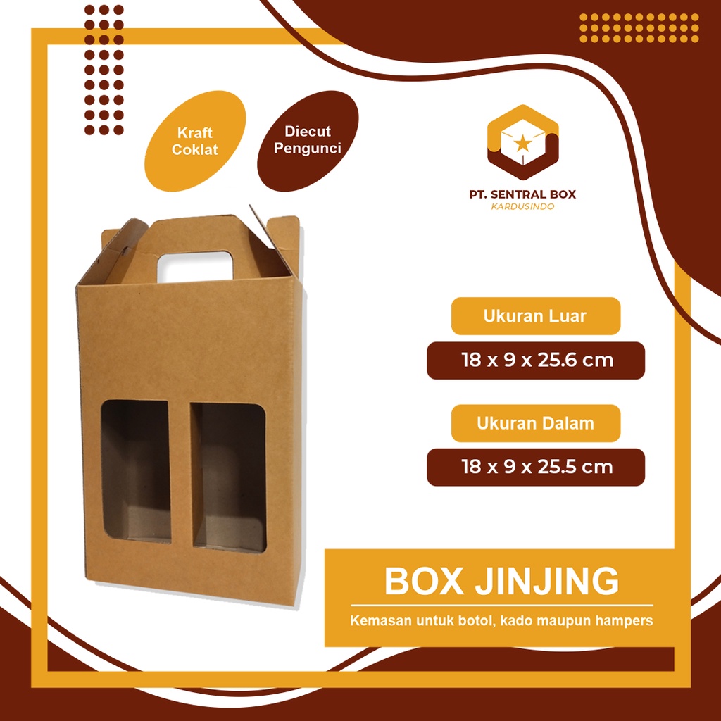 Jual Box X X Cm Jinjing Botol Kale Liter Isi E Flute Kardus Packing Polos